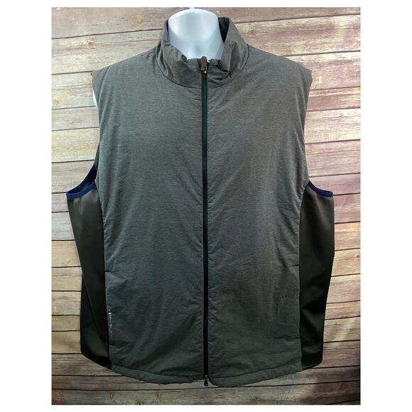 RLX Ralph Lauren Mens XXL Gray Poly Nylon Stretch Blend Puffer Full Zip Vest - Picture 1 of 13